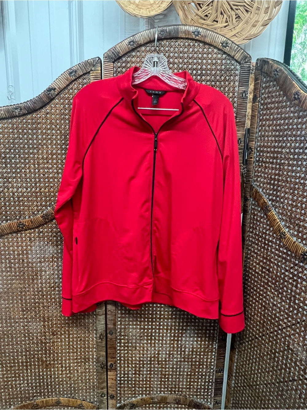 Soma red jacket nylon spandex red black 2